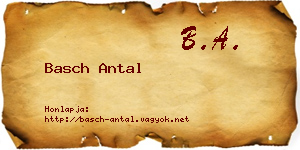 Basch Antal névjegykártya